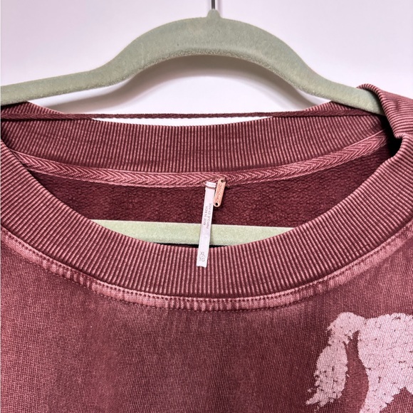 Free People Brown Horse Print Women Sweater - Picture 4 of 5
